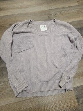 One Teaspoon light gray oversized sweater